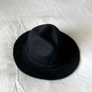 Felt Wide Brim Black Fedora